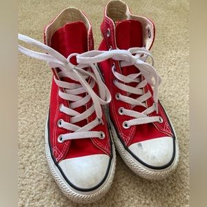 womens size 6 red high top converse